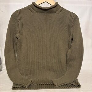 J.Crew Vintage Womens Olive Green Cotton Preppy Rollneck Sweater Size S